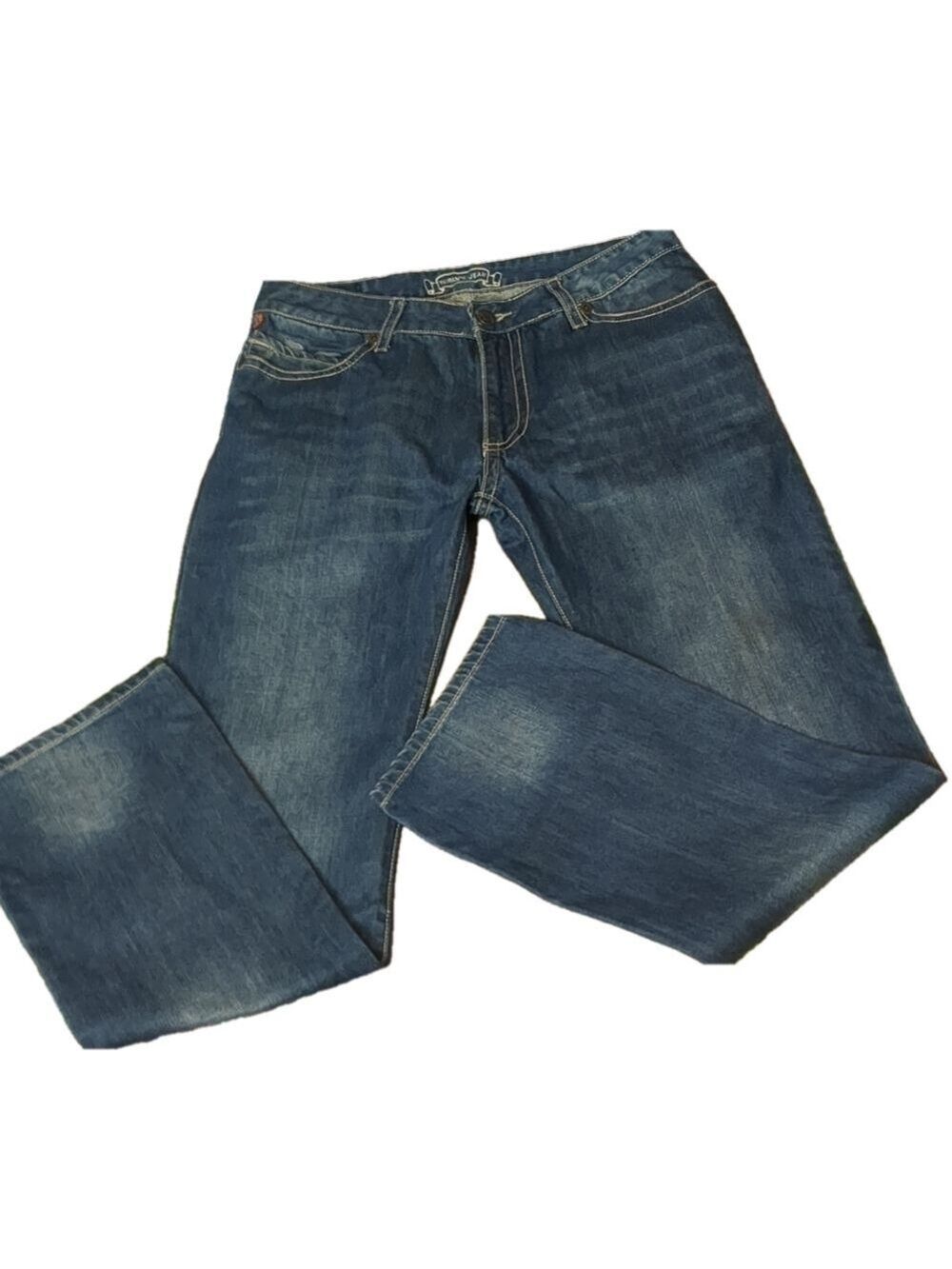ROBIN'S jeans long flap bronze studded pockets size 32